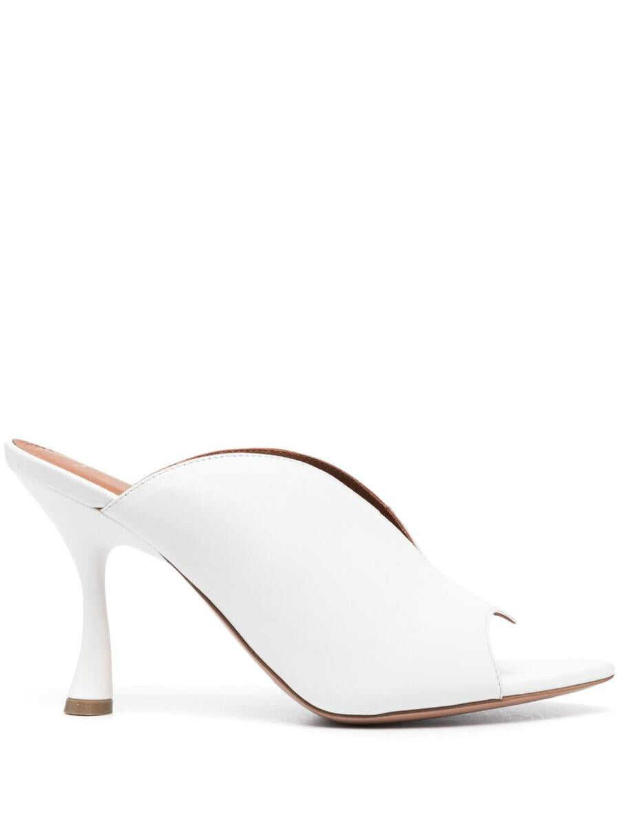 MALONE SOULIERS MALONE SOULIERS Henri leather heel mules WHITE
