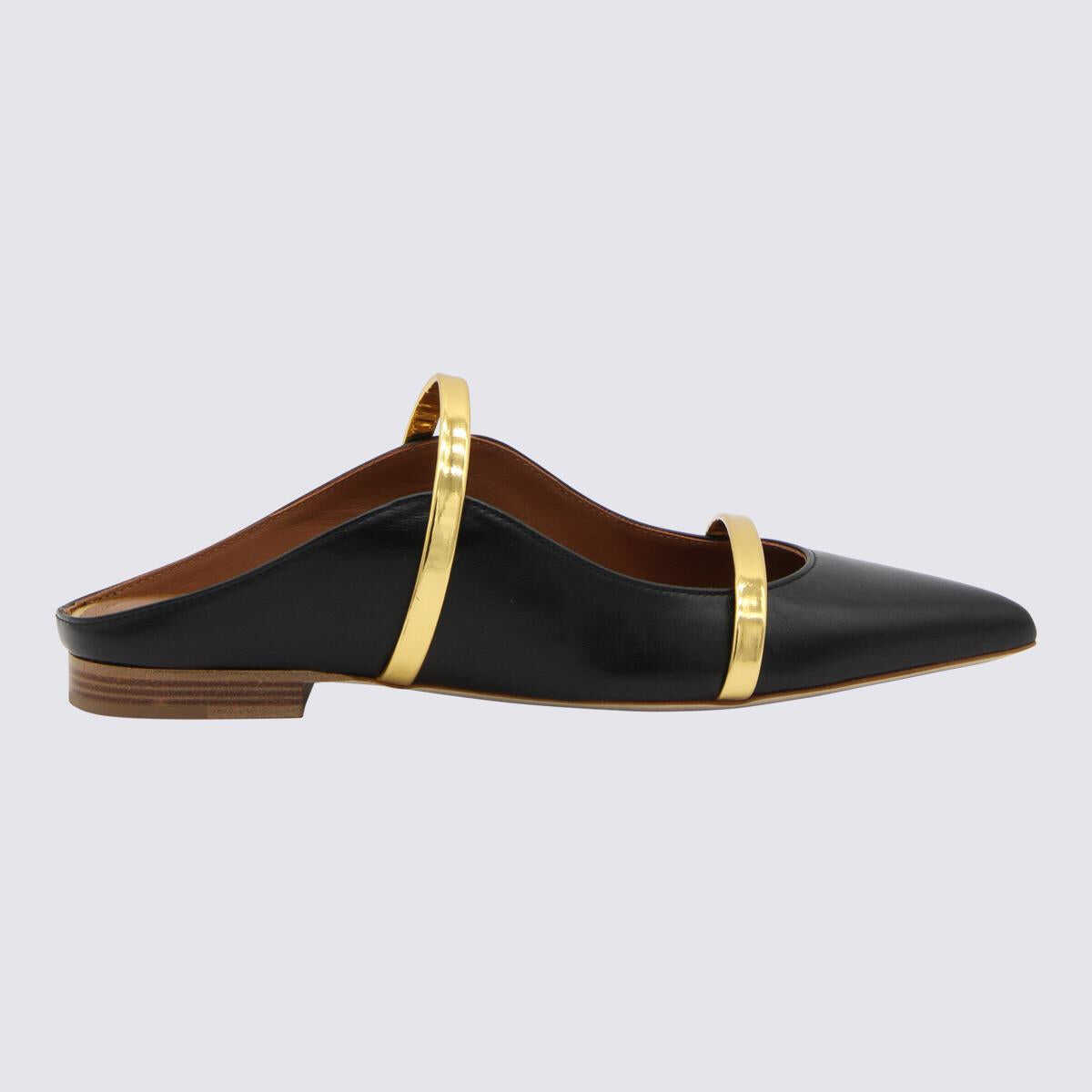 MALONE SOULIERS MALONE SOULIERS BLACK AND GOLD-TONE LEATHER MAUREEN BLACK