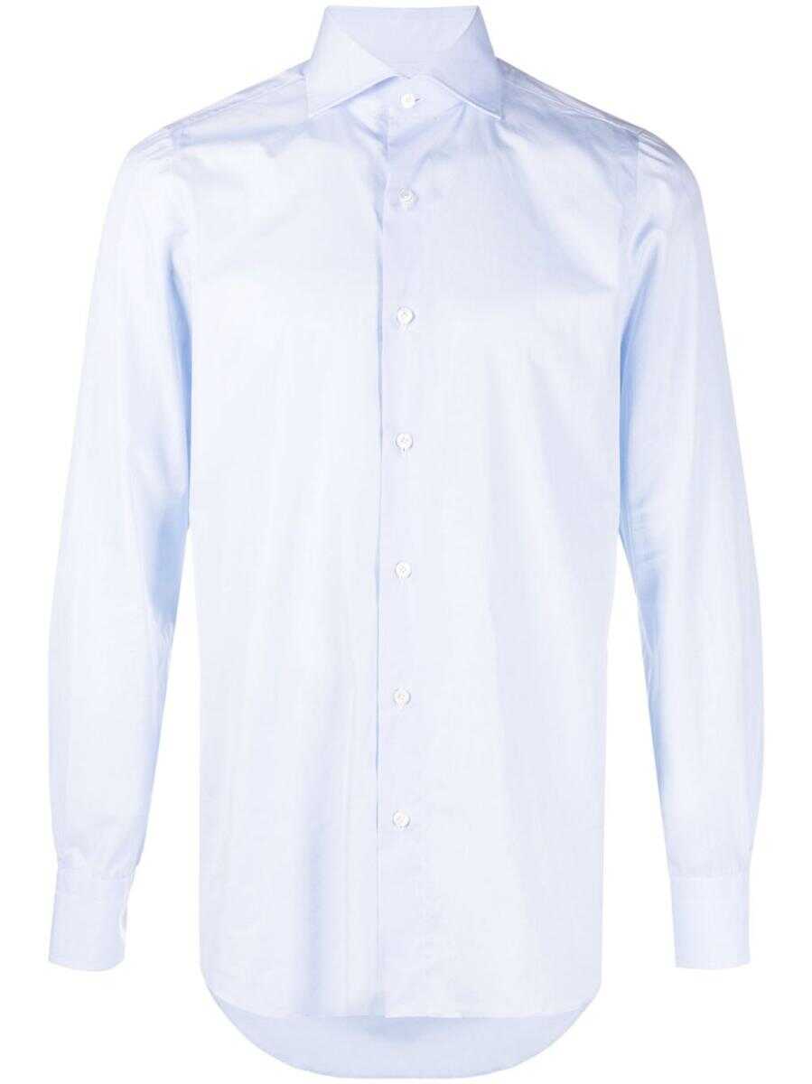 FINAMORE FINAMORE Cotton shirt Clear Blue