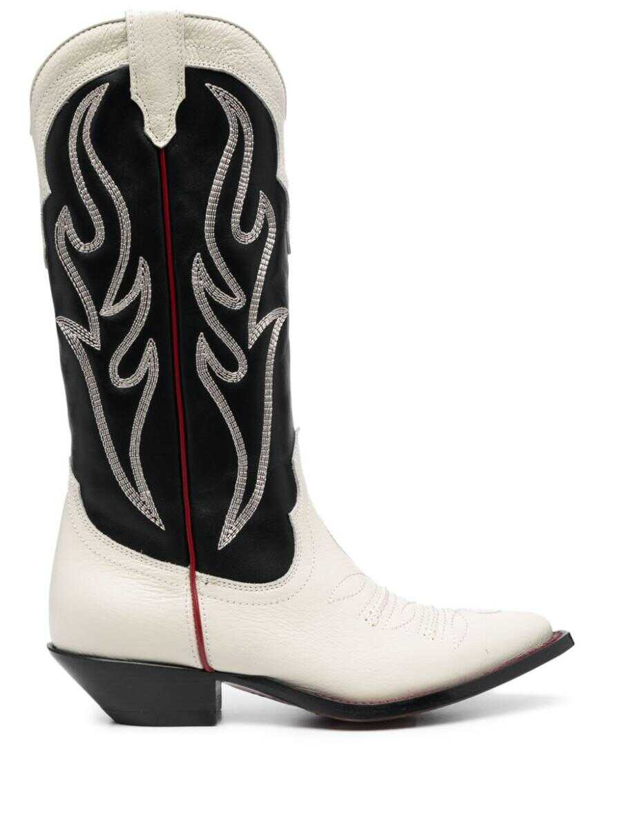 Poze SONORA SONORA Embroidered suede western boots Black