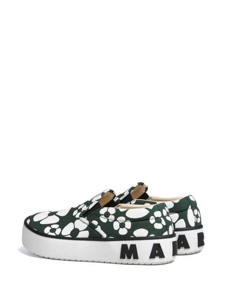 Sneakers Marni Marni X Carhartt Floral Print Slip On GREEN Barbati (BM 10800232) 3