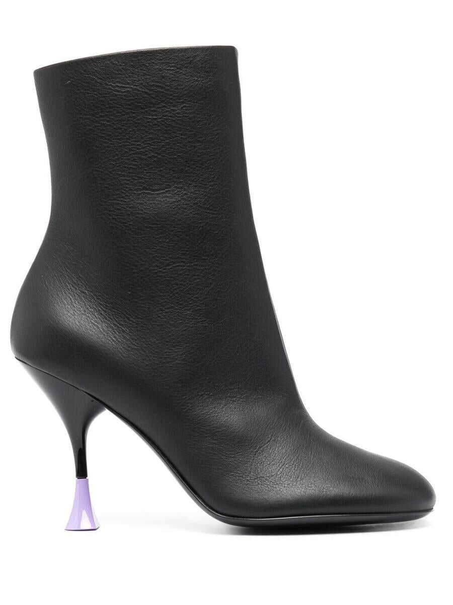 3JUIN 3JUIN Lidia leather heel ankle boots BLACK