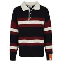 Tricouri Polo Right For Wool Striped Long Sleeve Polo Shirt Barbati