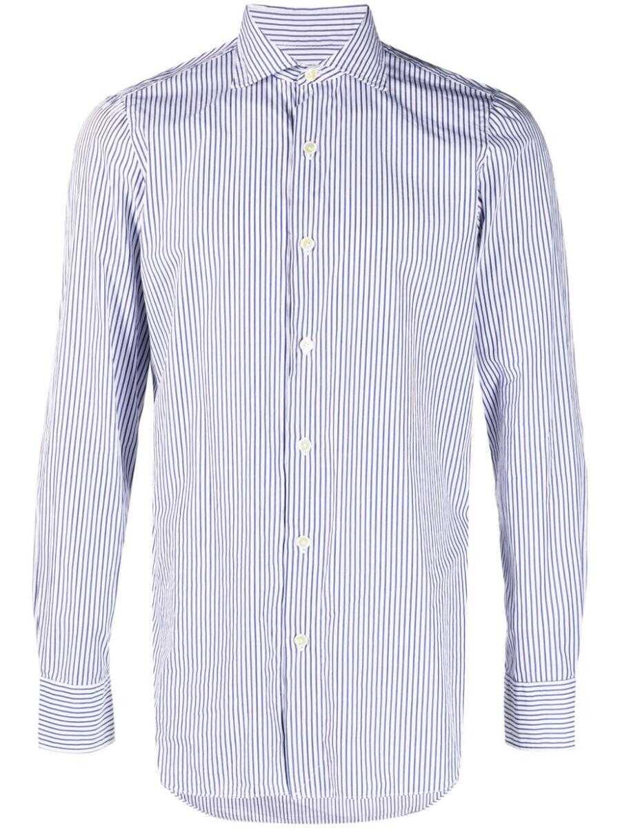 FINAMORE FINAMORE Striped cotton shirt Blue