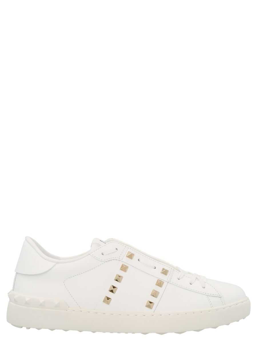 Valentino Garavani VALENTINO GARAVANI Rockstud Untitled leather sneakers White