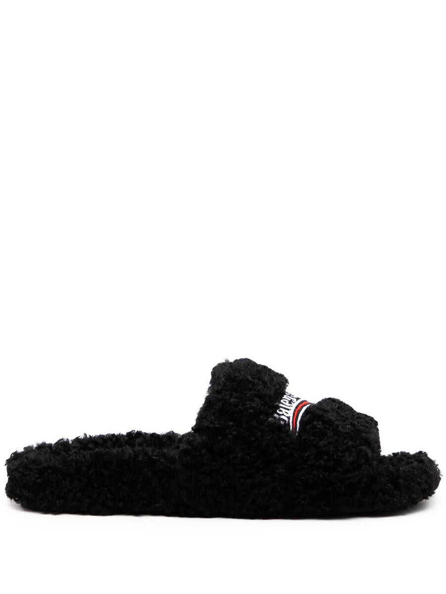 Balenciaga BALENCIAGA Furry slides Black