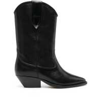 Bocanci 'Duetro' Black Ankle Boots With Western Heel In Leather Woman Femei