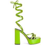 Pantofi cu toc Giuseppe Zanotti Metallic Leather Heel Sandals Femei