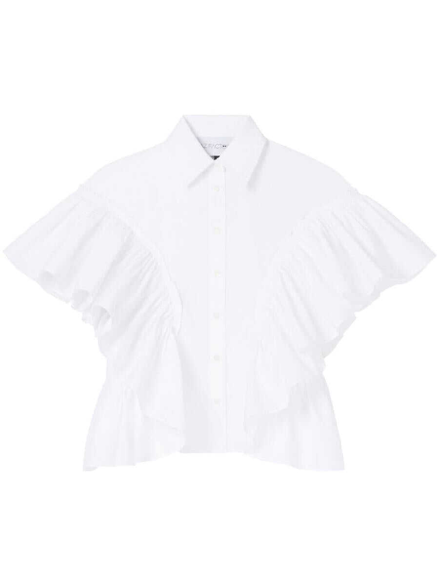 AZ FACTORY AZ FACTORY Ruffled sleeves cotton shirt White