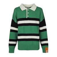 Tricouri Polo Right For Wool Striped Long Sleeve Polo Shirt Barbati