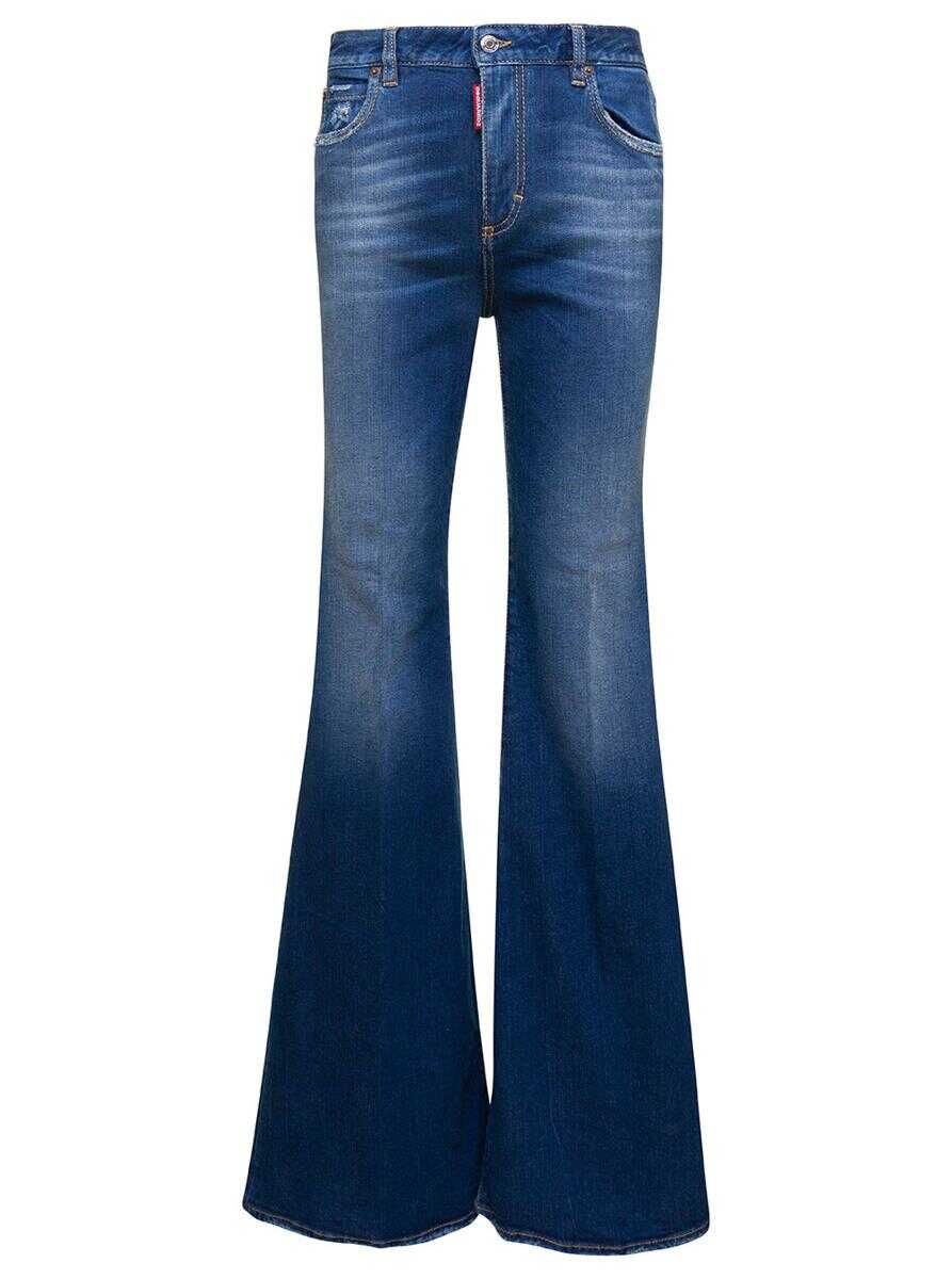 DSQUARED2 Blue Denim Flared Jeans in Cotton Woman BLU
