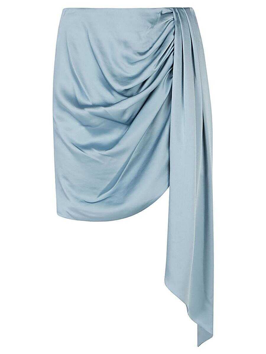 Fuste SIMKHAI Simkhai Mae Draped Satin Mini Skirt CLEAR BLUE Femei (BM 10815487) 1