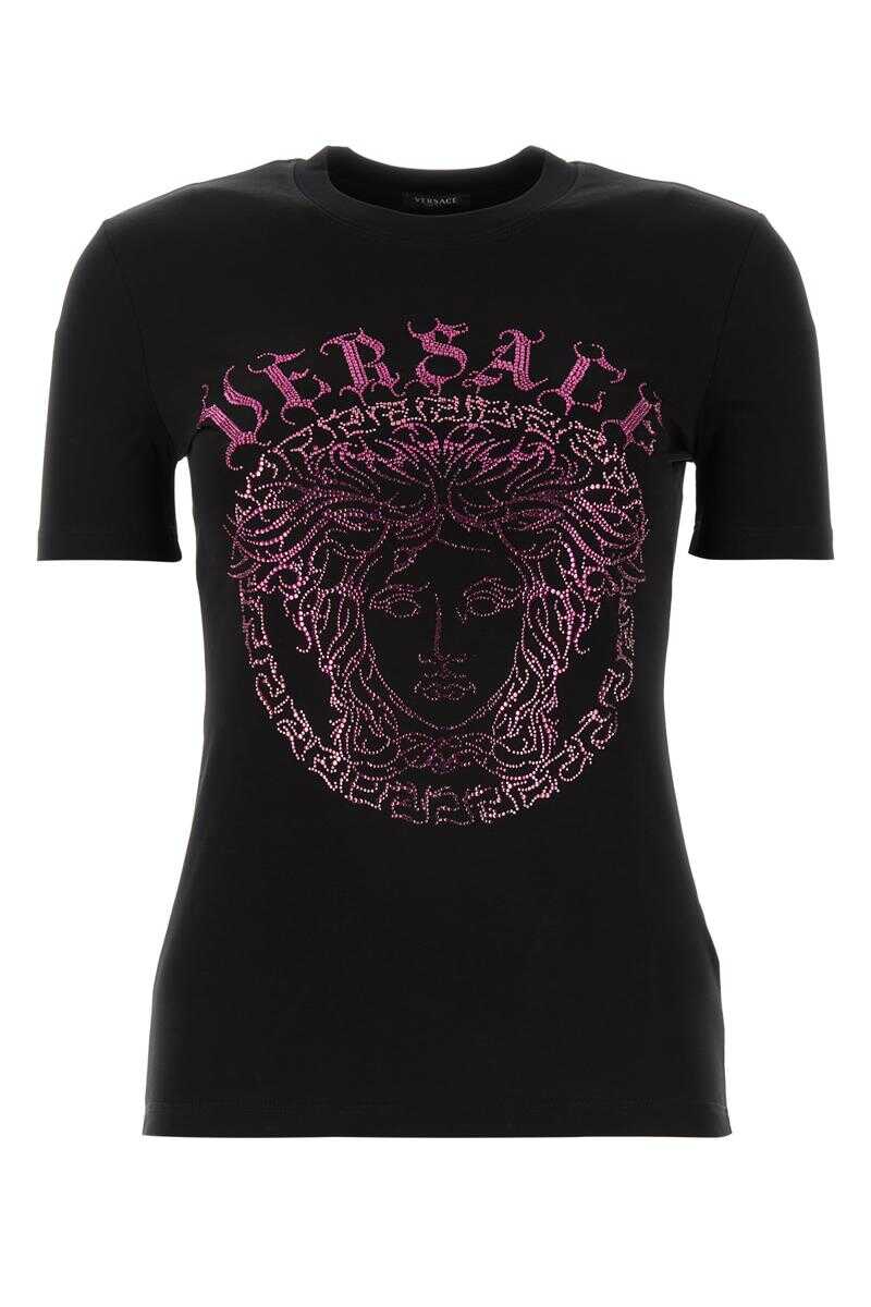 Versace VERSACE T-SHIRT BLACK-FUXIA