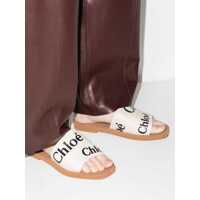 Incaltaminte Chloe Dama - Sandale Chloe CHLO Woody leather flat sandals White Femei (BM 10828066) - B-mall.ro
