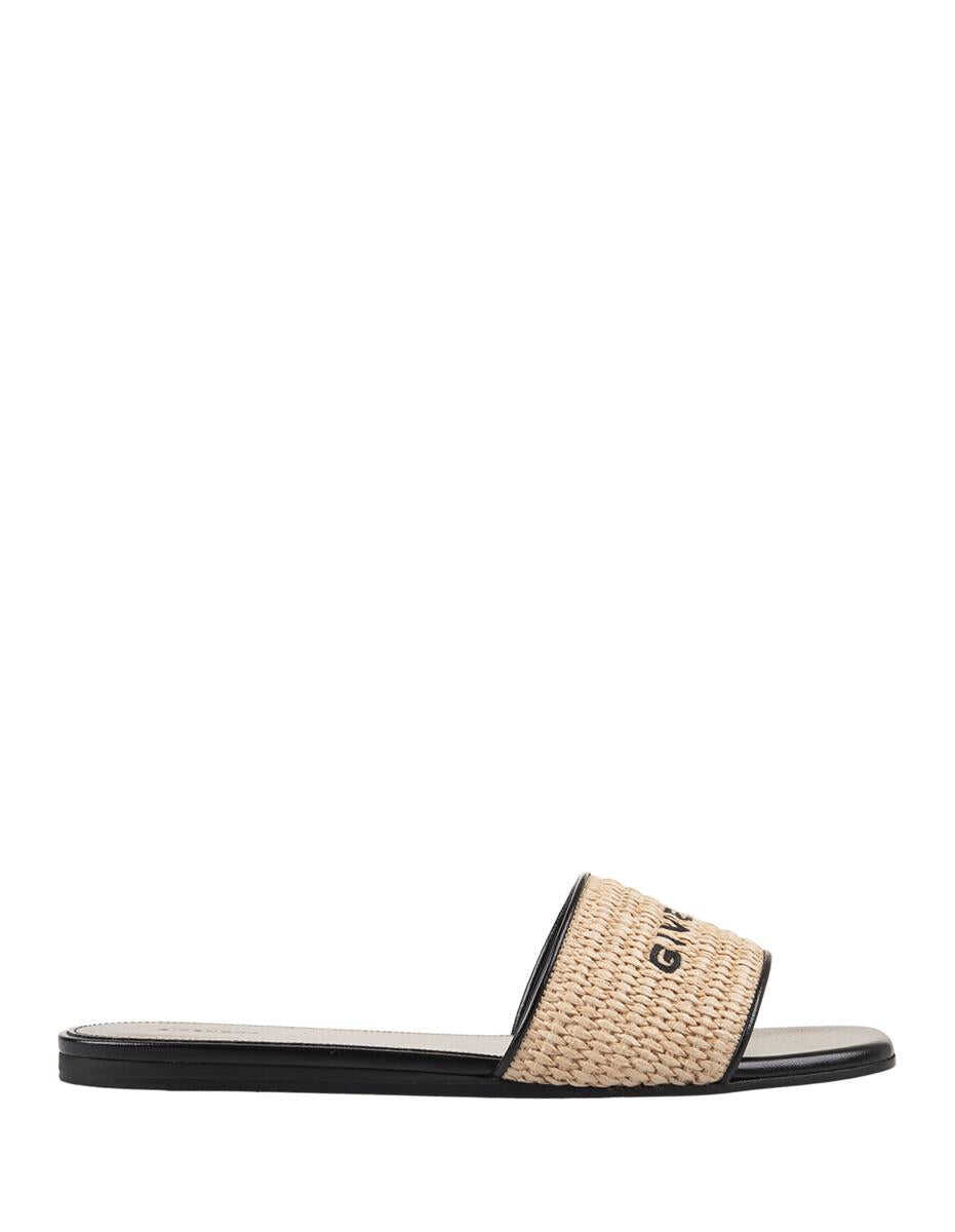 Givenchy GIVENCHY 4G Flat Sandals In Natural Raffia BROWN