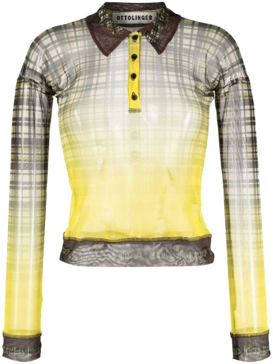 OTTOLINGER OTTOLINGER Checked polo shirt Yellow