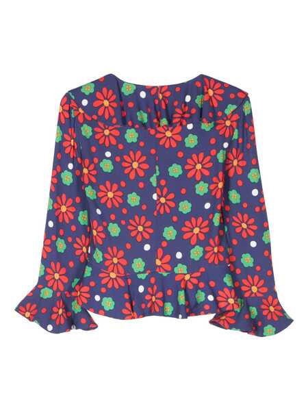 Topuri Saint Laurent Saint Laurent Flower Print Top RED Femei (BM 10830892) 2