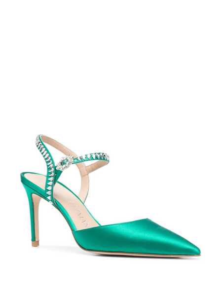 Pantofi cu toc Stuart Weitzman Stuart Weitzman Gemcut 85 Ankle Strap Pump Shoes GREEN Femei (BM 10832971) 2