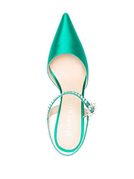 Pantofi cu toc Stuart Weitzman Stuart Weitzman Gemcut 85 Ankle Strap Pump Shoes GREEN Femei (BM 10832971) 4