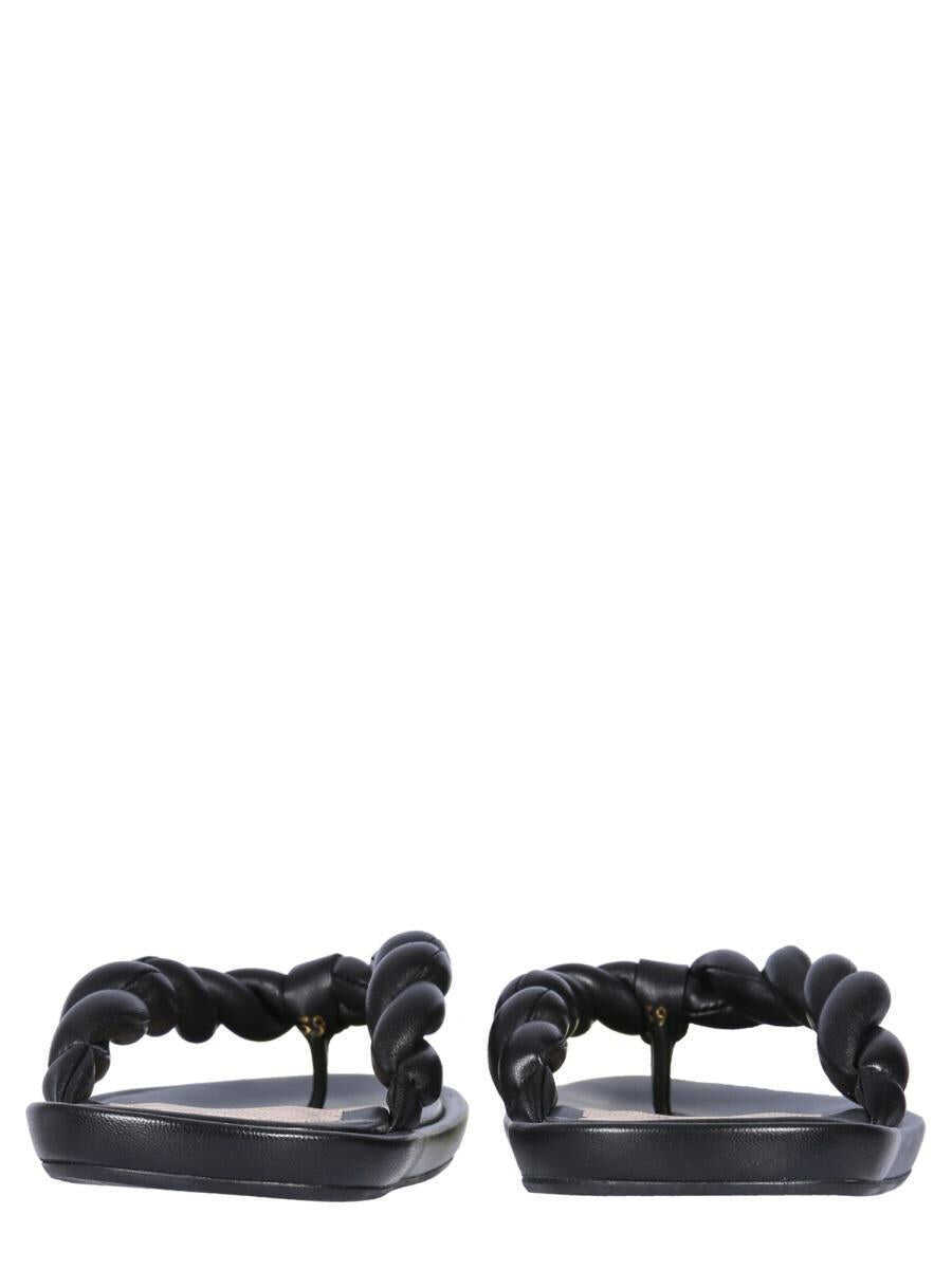 Sandale RED VALENTINO Red Valentino Leather Slide Sandals Black Femei (BM 10839097) 3