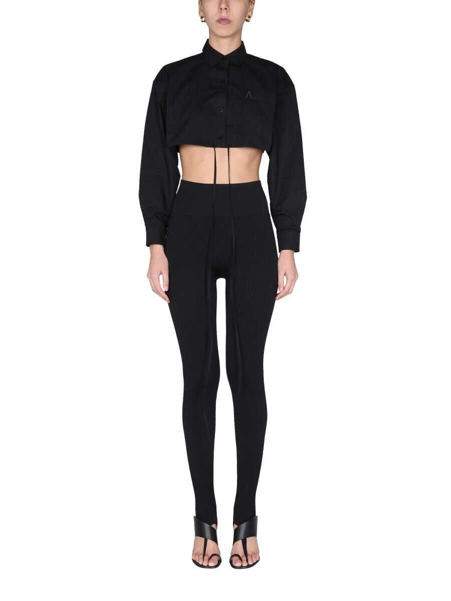 ANDREADAMO ANDREĀDAMO CROPPED SHIRT BLACK