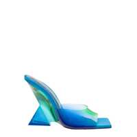 Pantofi cu toc 'Cheope' Degrade Blue Mules With Pyramidal Wedge In Pvc Woman Femei