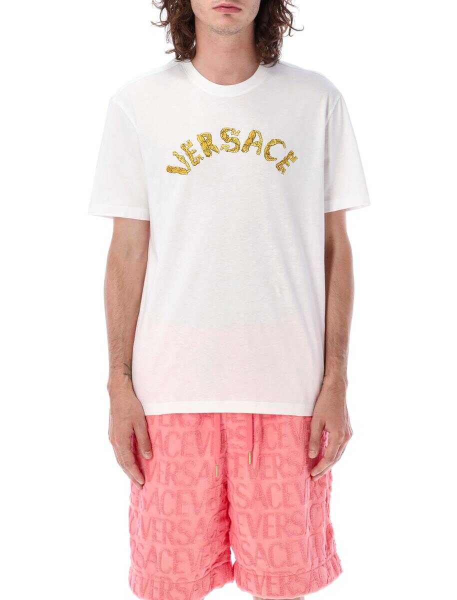 Versace VERSACE Seashell Baroque Logo t-shirt WHITE