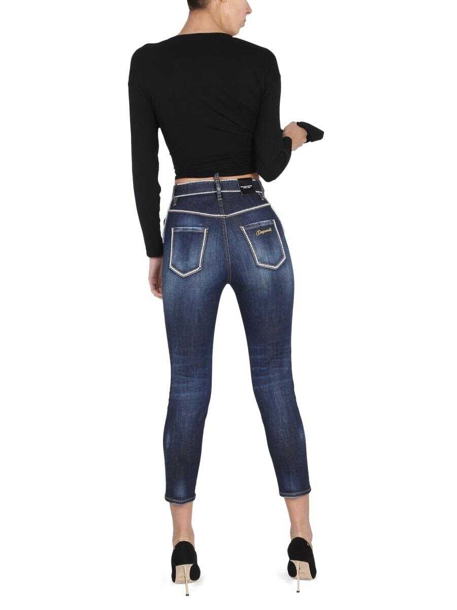 DSQUARED2 DSQUARED2 CROPPED JEANS BLUE