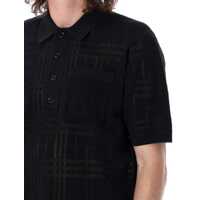 Tricouri Polo Burberry pentru Barbati - Tricouri Polo Burberry BURBERRY Check Polo Shirt BLACK Barbati (BM 10849150) - B-mall.ro
