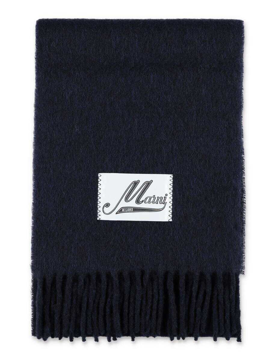 Marni MARNI Brushed alpaca scarf BLUE