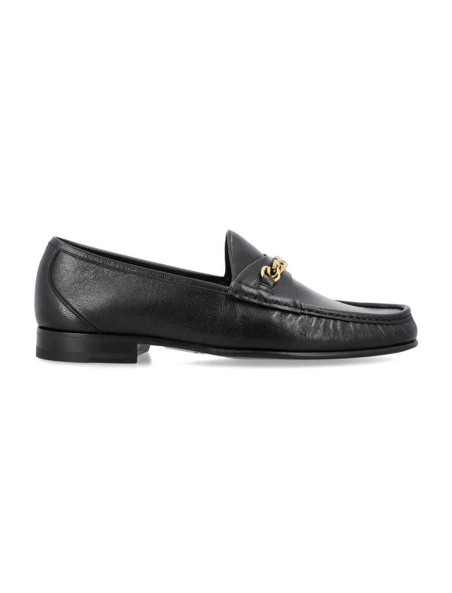 Tom Ford TOM FORD Grain leather york chain loafer BLACK