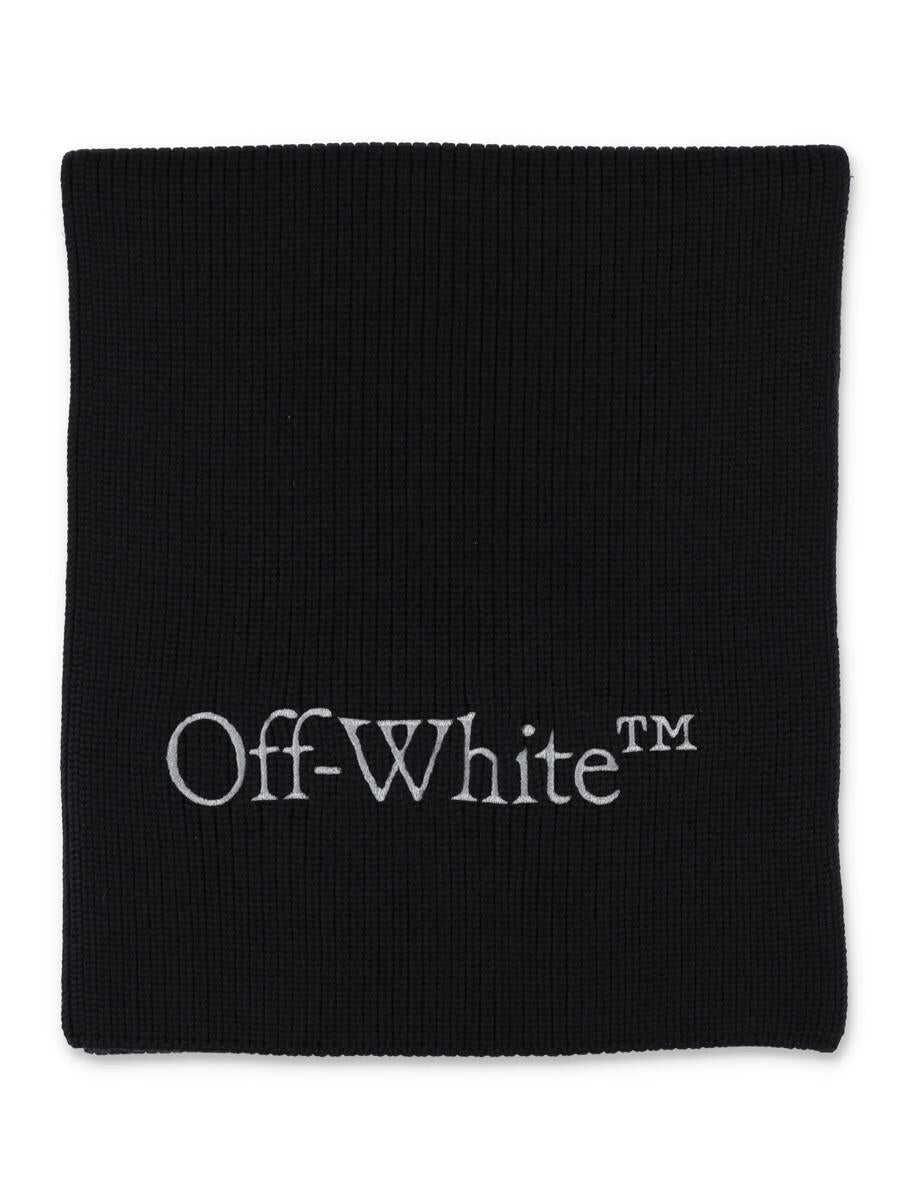 Off-White OFF-WHITE Bookish knit scarf BLACK/SILVER