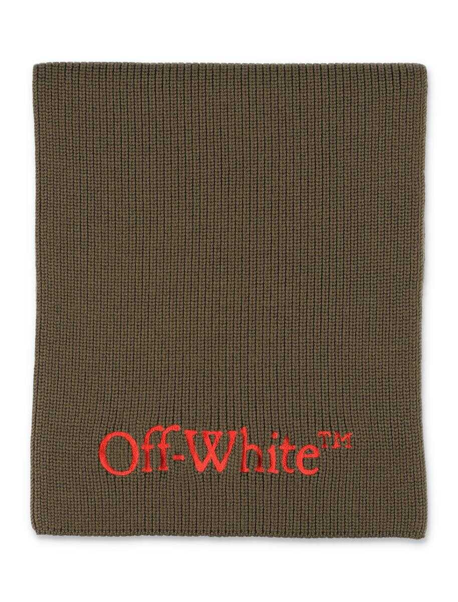 Off-White OFF-WHITE Bookish knit scarf ARMY GREEN