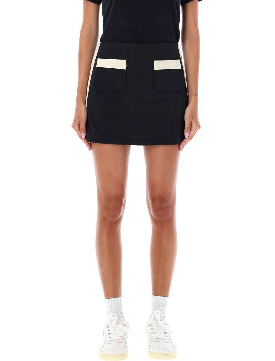 Palm Angels PALM ANGELS Pockets track mini skirt BLACK OFF WHITE