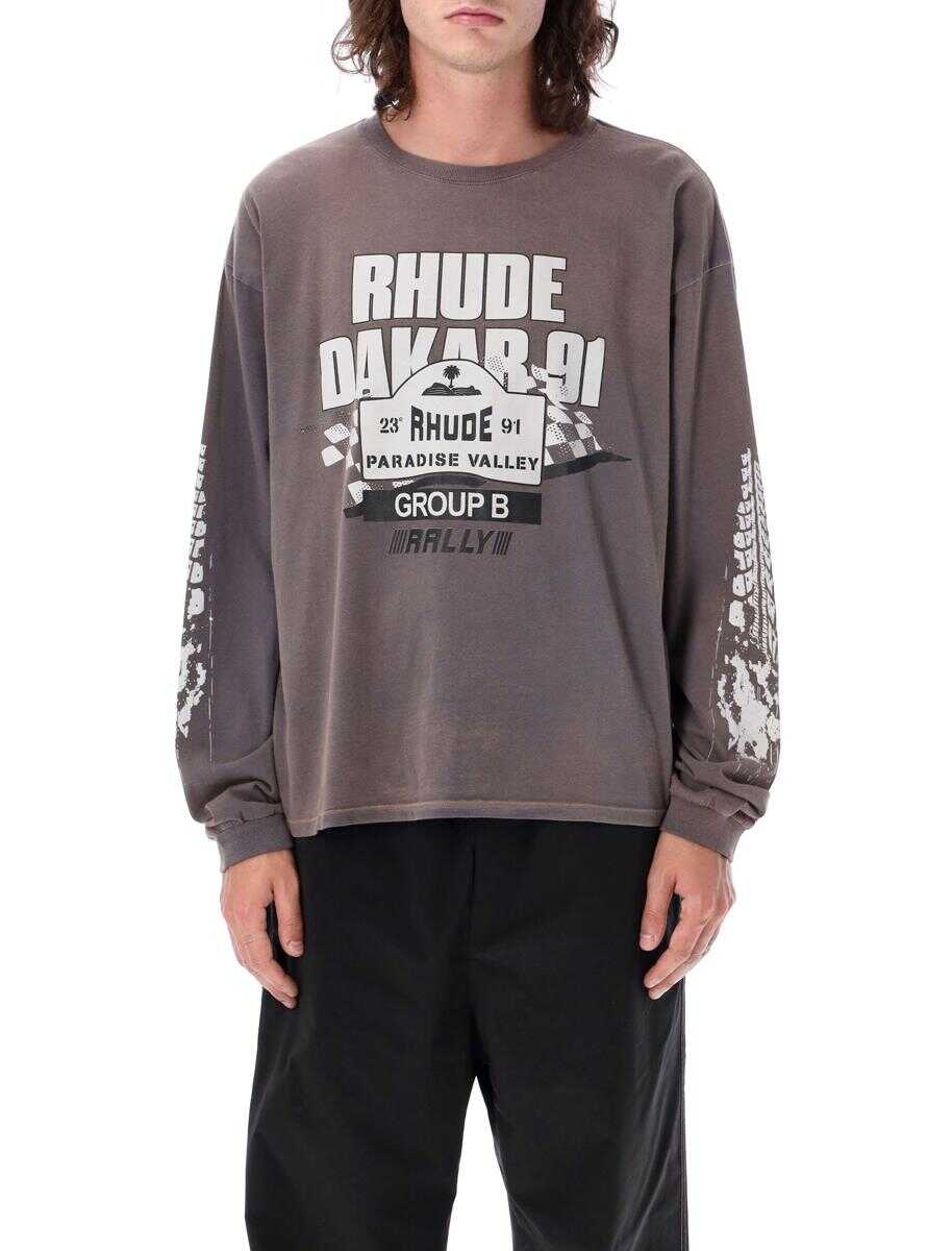 RHUDE RHUDE Dakar 91 long-sleeved t-shirt VINTAGE GREY