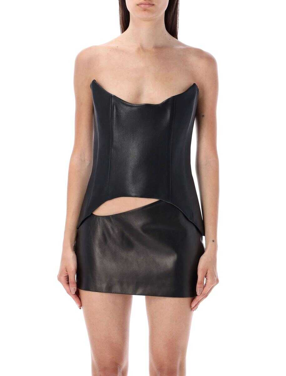 MONOT MONOT Leather bustier without gloves BLACK