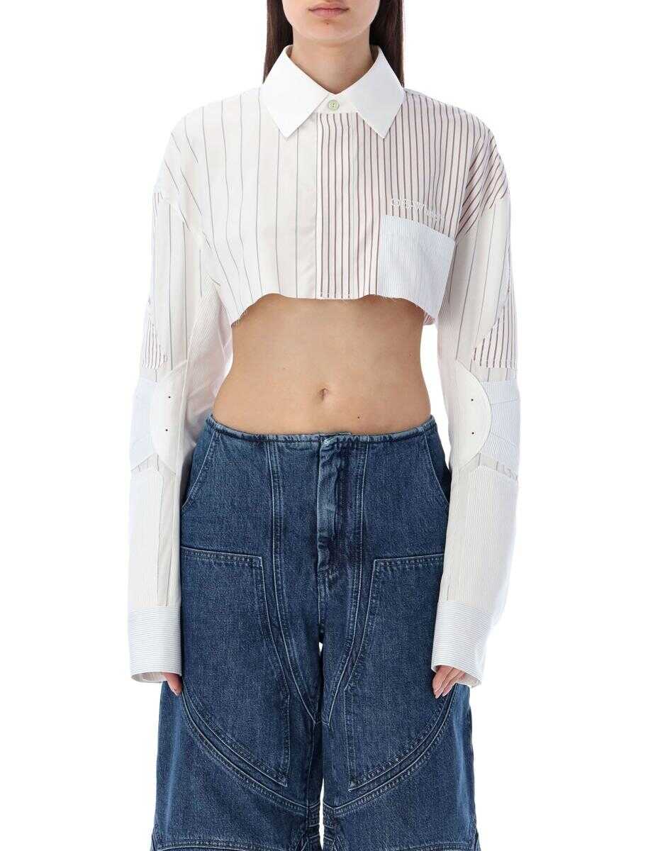 Off-White OFF-WHITE Motorcycle Popel crop shirt WHITE MULTI