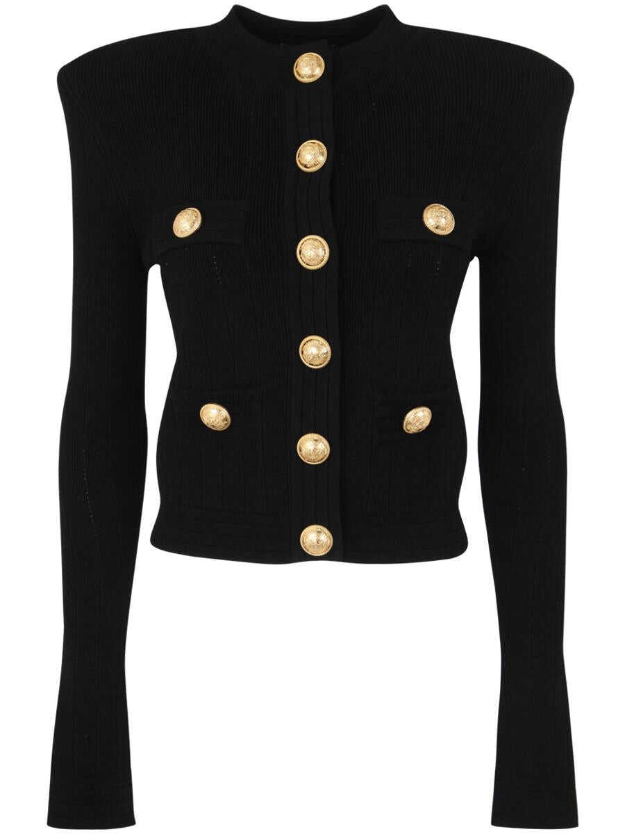 Balmain BALMAIN SHORT CARDIGAN CLOTHING BLACK