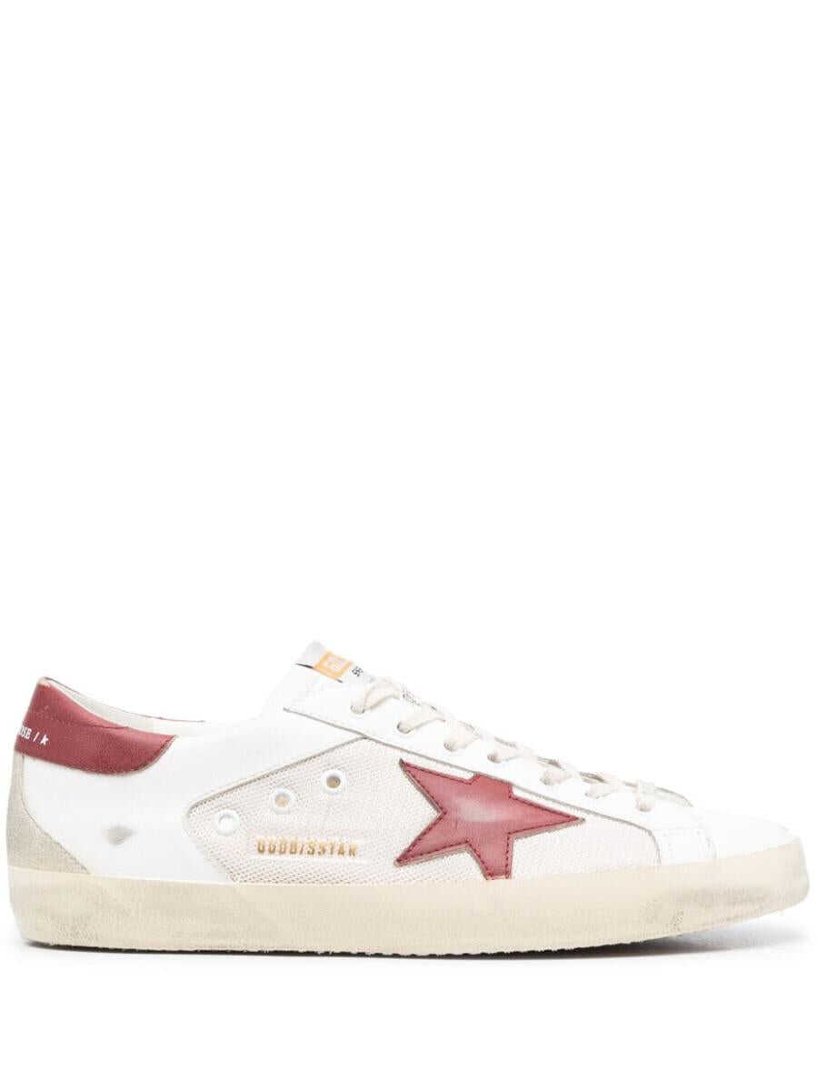 Golden Goose GOLDEN GOOSE SUPER-STAR NET AND LEATHER UPPER SUEDE STAR AND SPUR LEATHER HEEL SHOES White