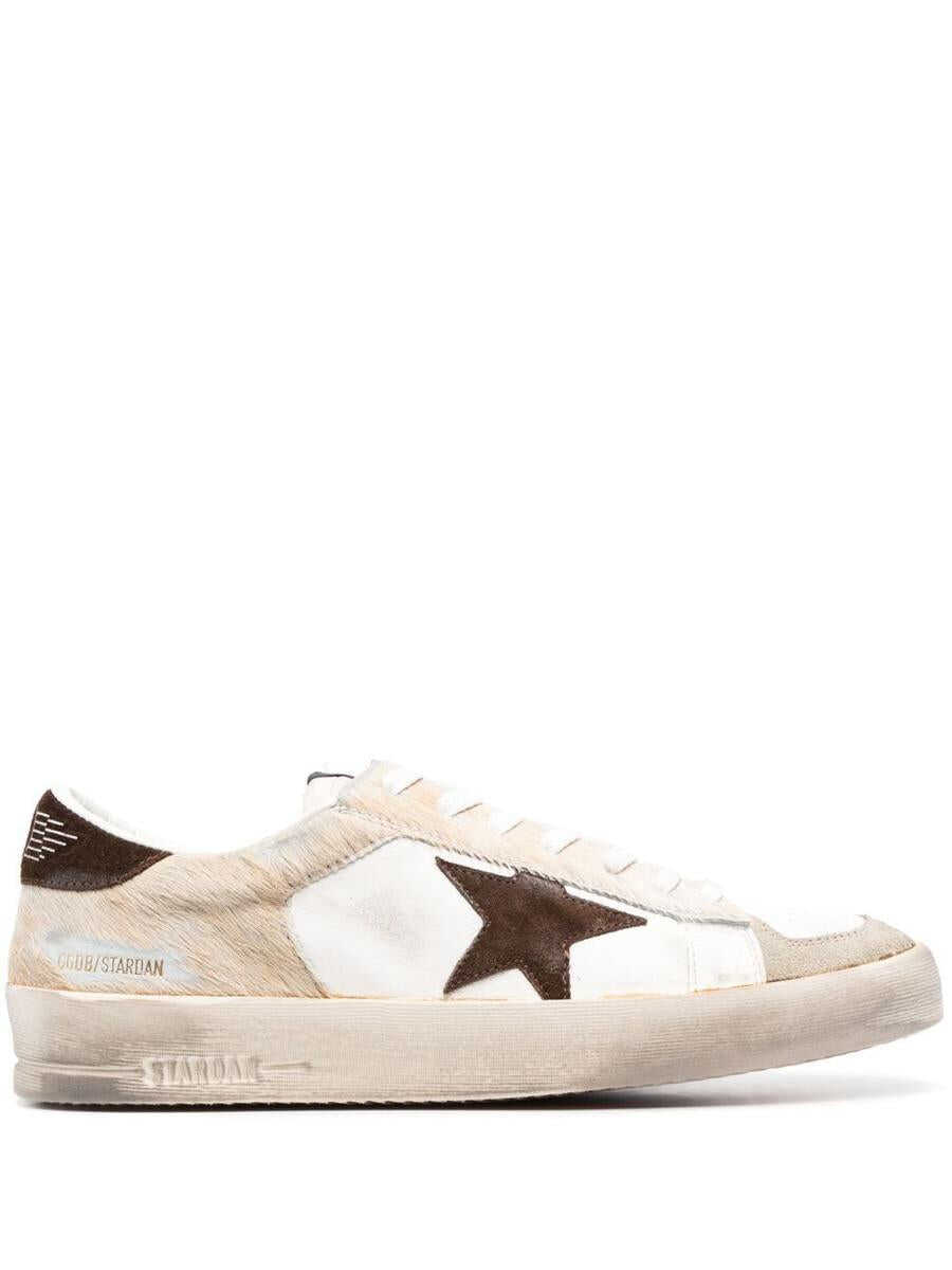 Golden Goose GOLDEN GOOSE STARDAN NAPPA AND HORSY UPPER SUEDE TOE STAR AND HEEL SHOES Brown