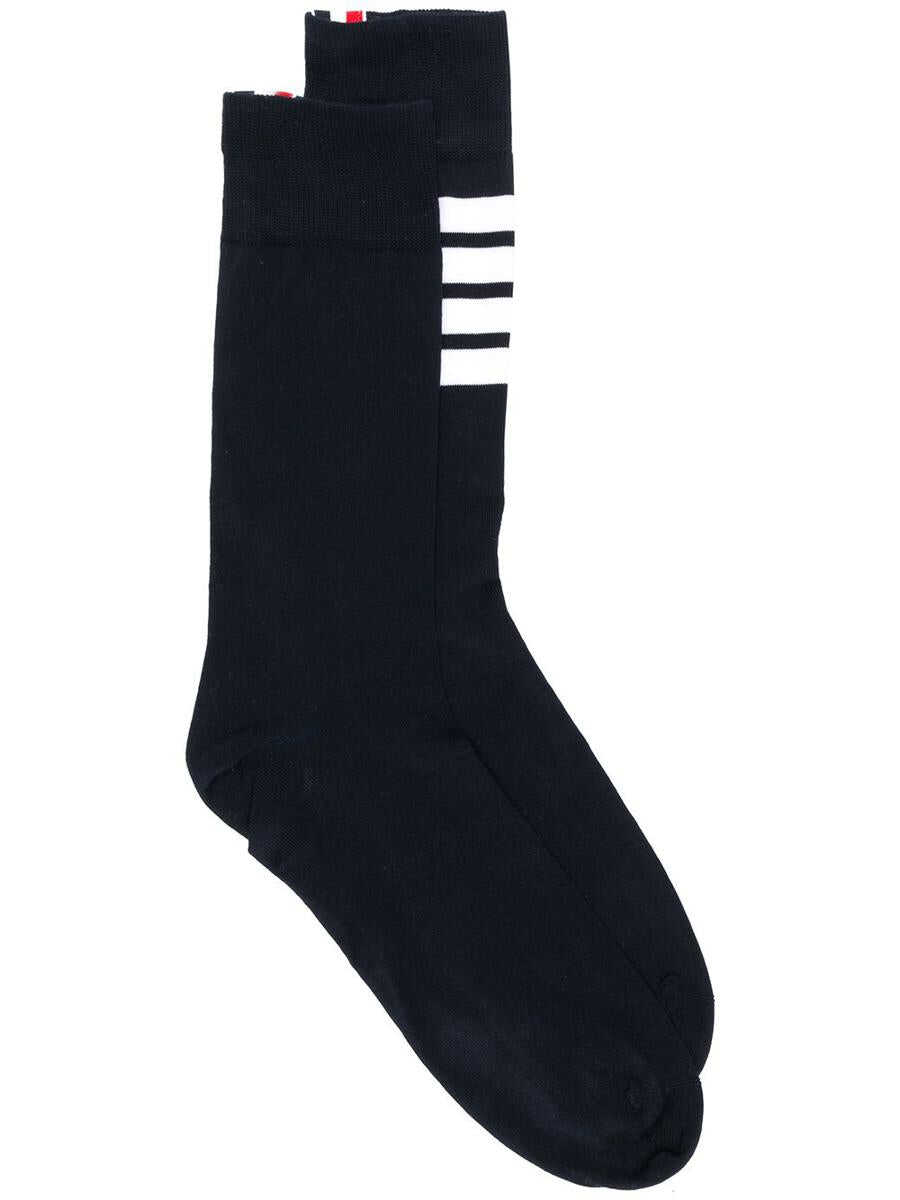 Thom Browne THOM BROWNE MID CALF SOCKS WITH 4BAR IN LIGHTWEIGHT COTTON CLOTHING Blue