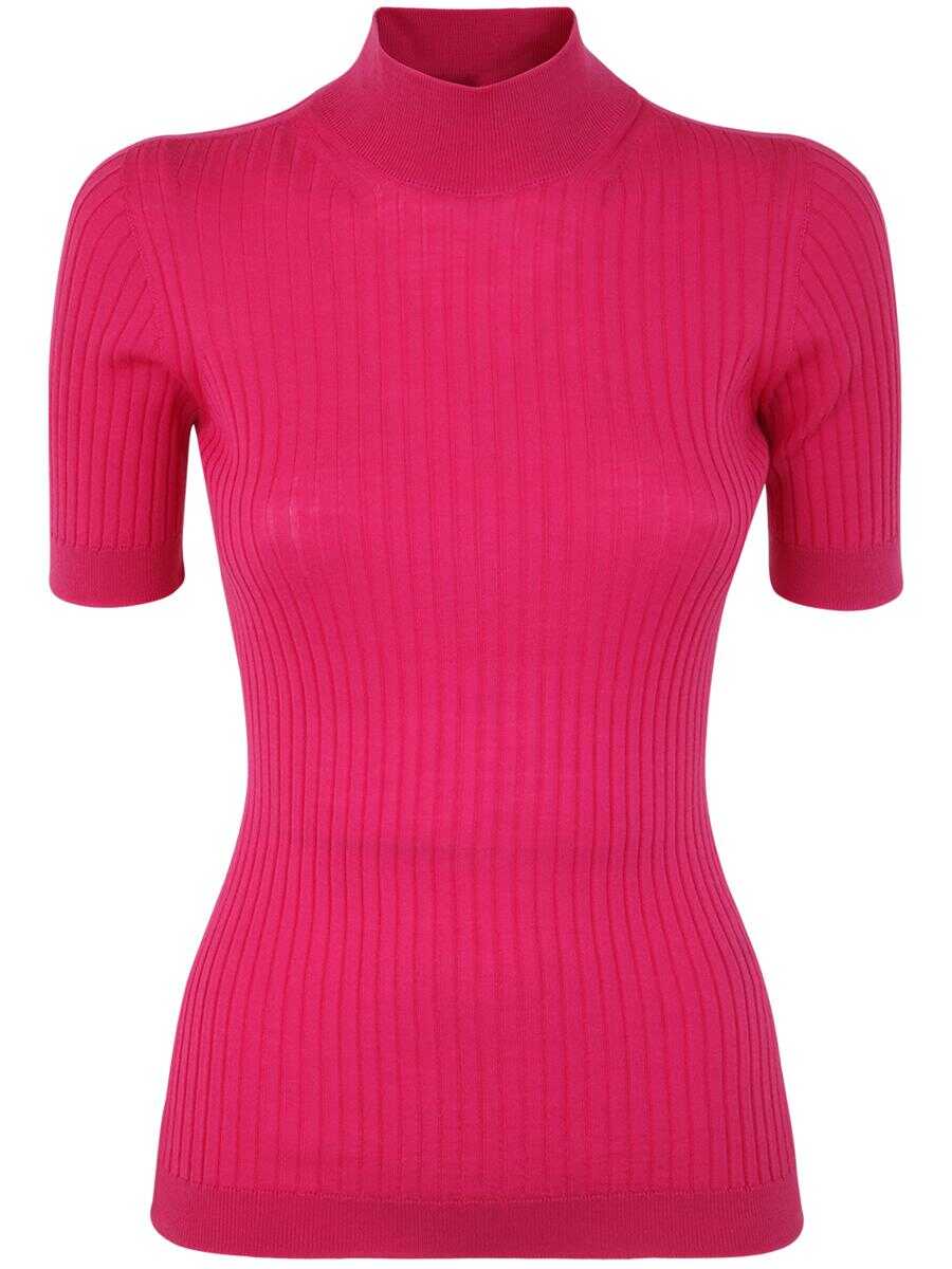 Versace VERSACE KNIT SWEATER SEAMLESS ESSENTIAL SERIES CLOTHING PINK & PURPLE