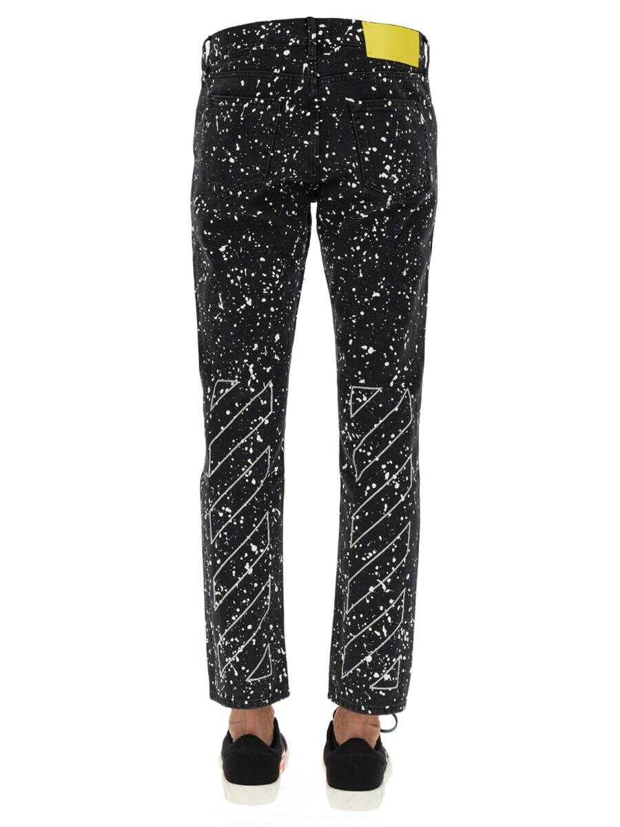 Off-White OFF-WHITE JEANS WITH PAINT SPLATTERS BLACK