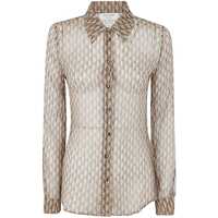 Bluze Marine Serre Moon Diamant Silk Crepon Button Up Blouse Clothing Femei