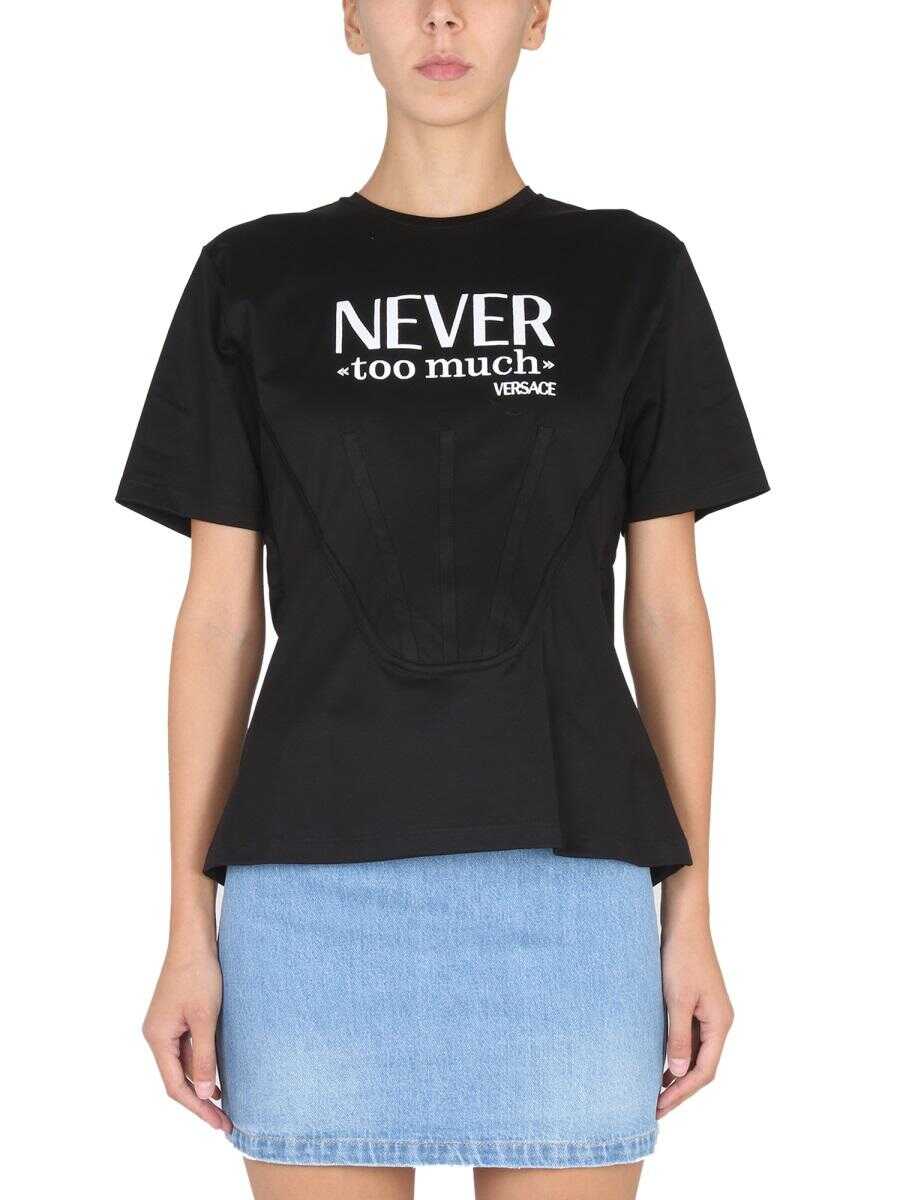 Versace VERSACE "NEVER TOO MUCH" CORSET T-SHIRT BLACK