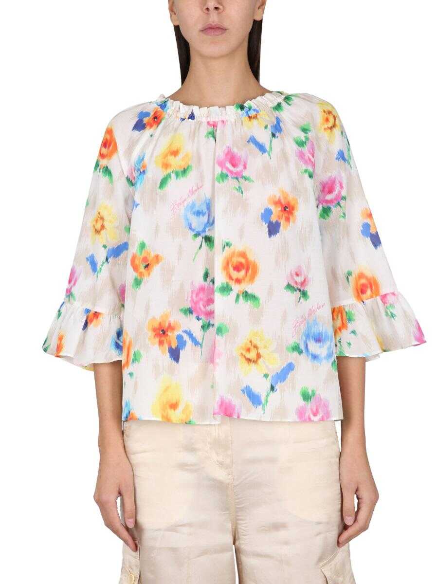 LOVE Moschino BOUTIQUE MOSCHINO FLOWER CHINE\' BLOUSE MULTICOLOUR