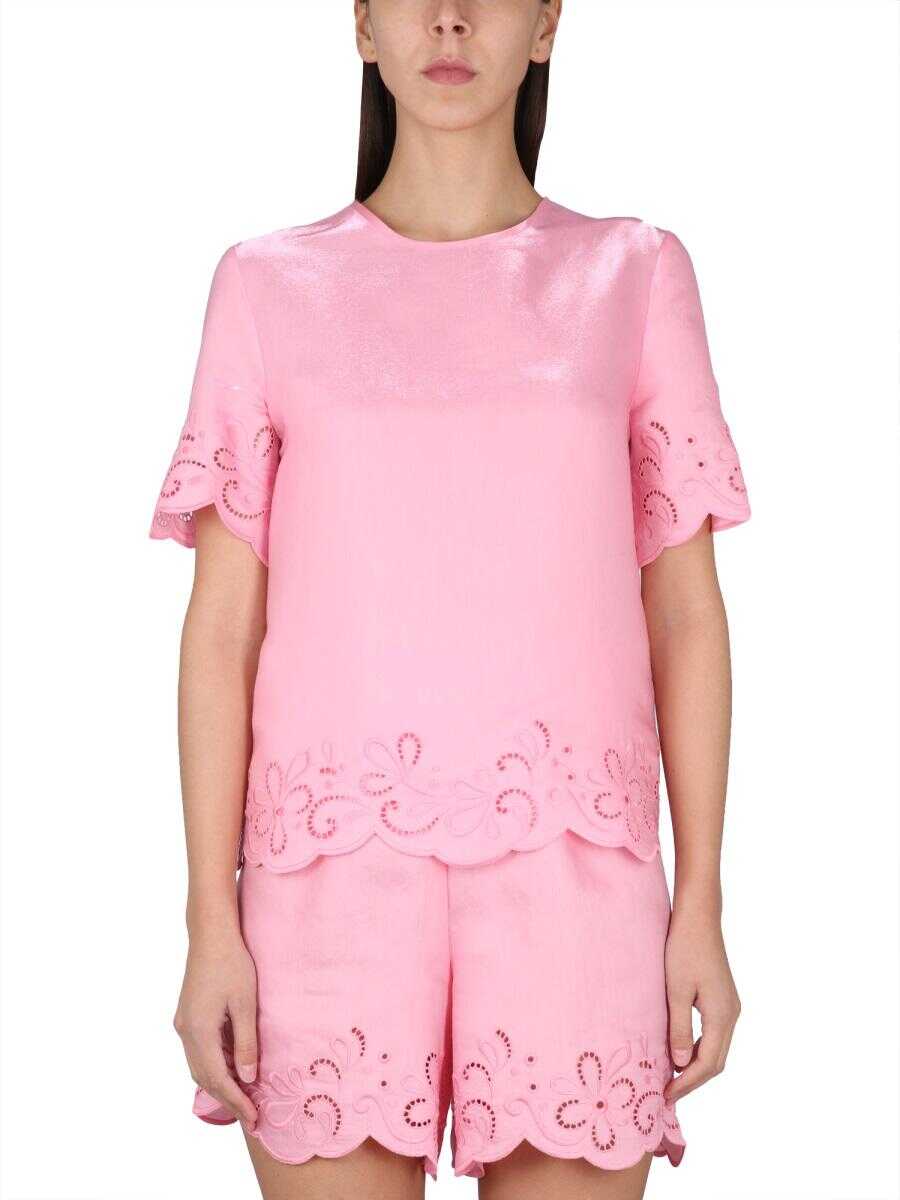 LOVE Moschino BOUTIQUE MOSCHINO TOP AJOUR PINK