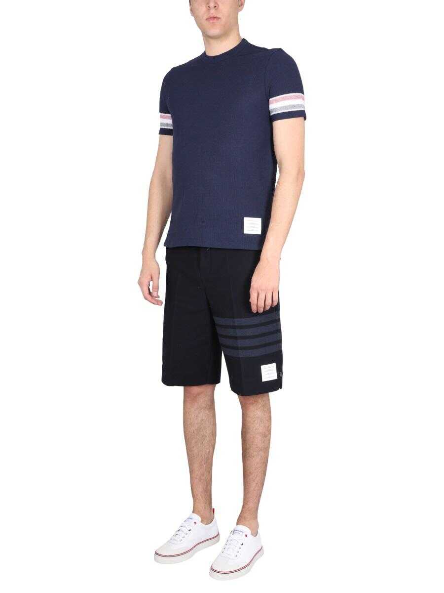 Thom Browne THOM BROWNE stripes t-shirt BLUE