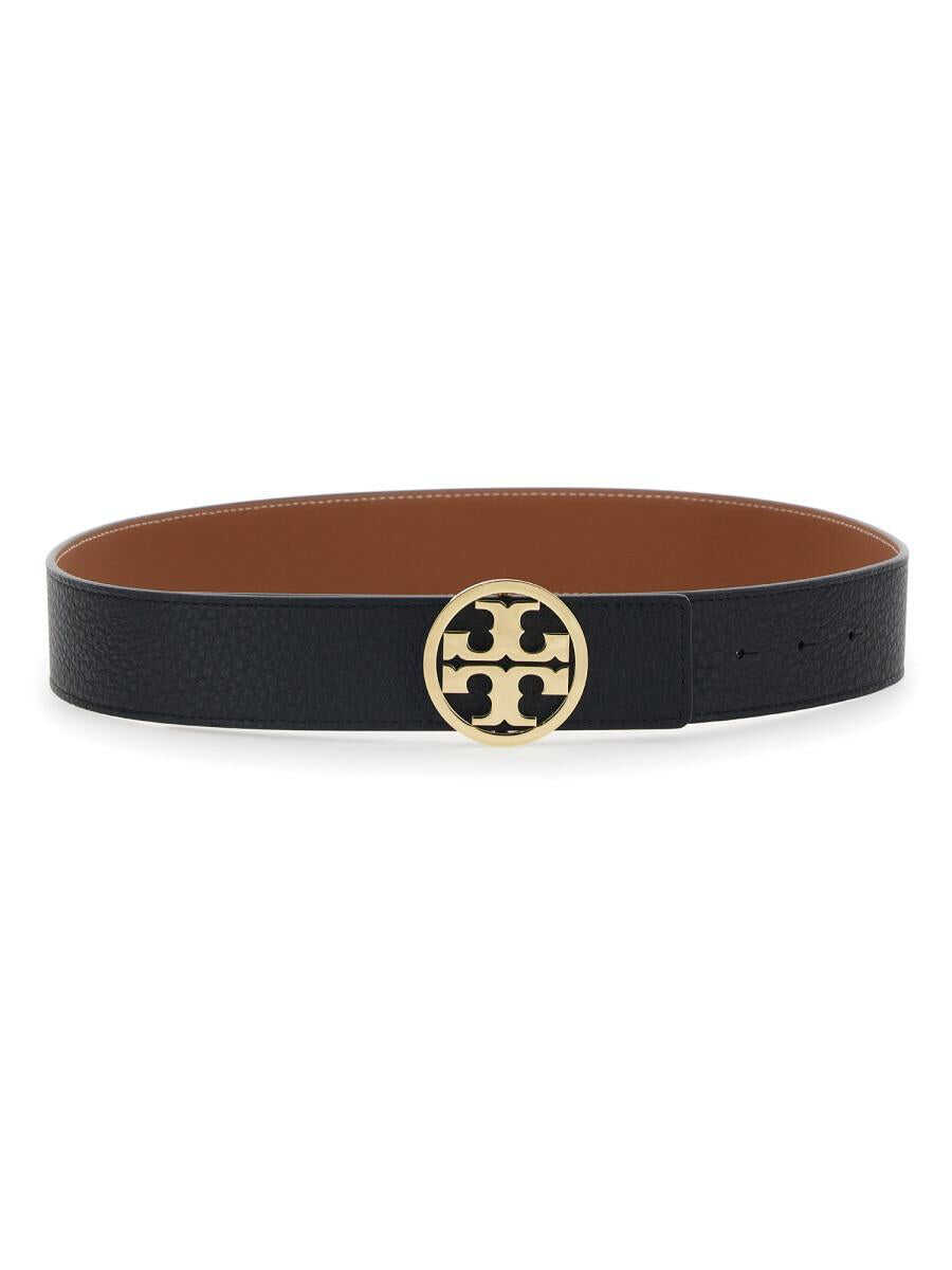 Tory Burch TORY BURCH BELT WITH LOGO BUCKLE BLACK