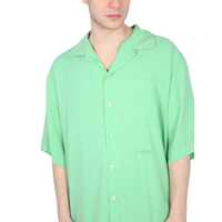 Camasi MSGM pentru Barbati - Camasi MSGM MSGM SHIRT WITH LOGO GREEN Barbati (BM 10863196) - B-mall.ro